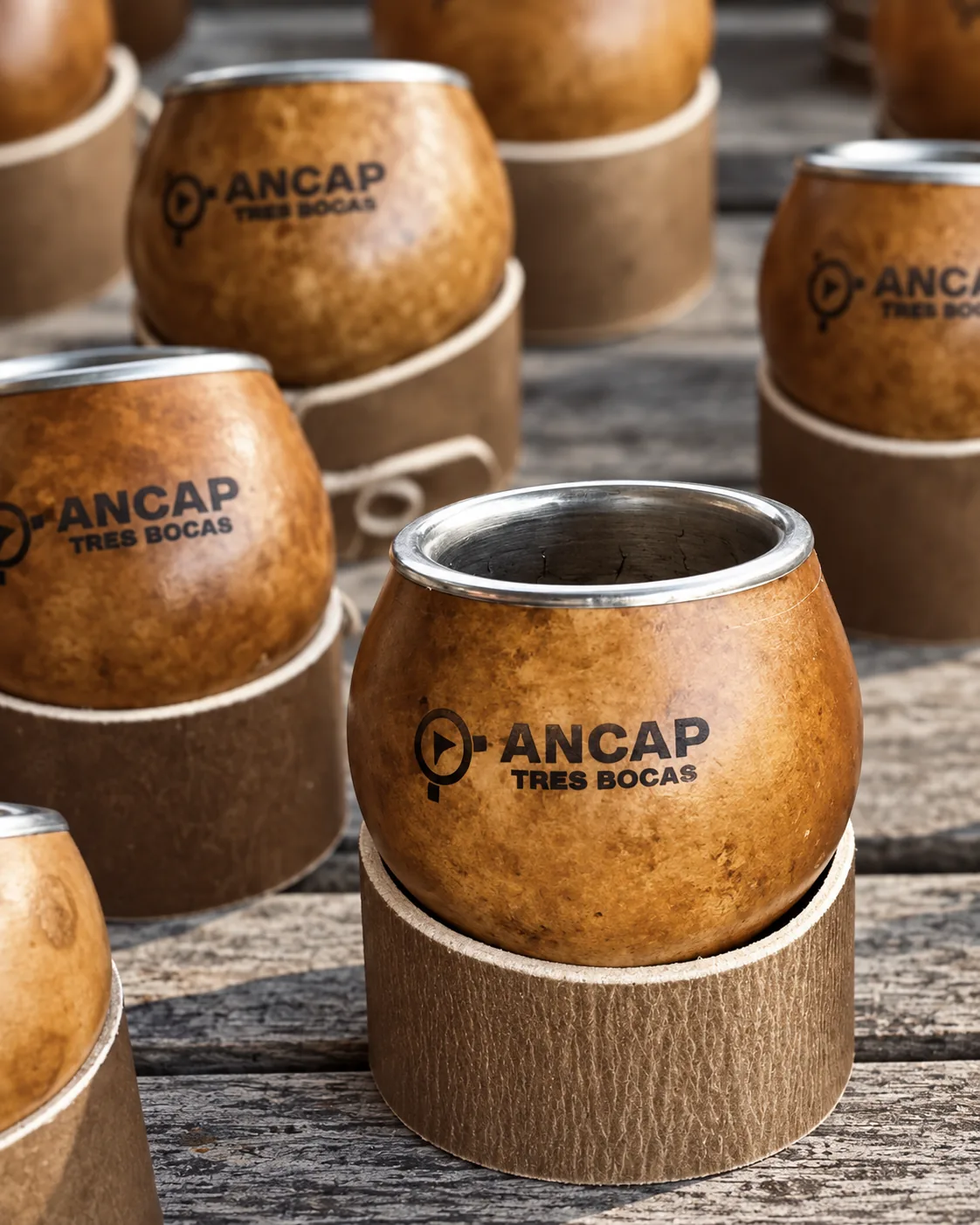 Mates grabados para ANCAP Tres Bocas
